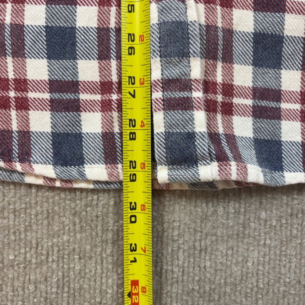 The Normal Brand Mountain Flannel Overshirt Mens Medium-T White Plaid Button Up - Picture 7 of 8
